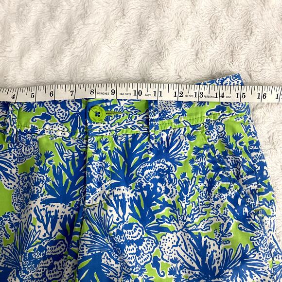 Lilly Pulitzer Limeade Biggest Fan Cotton Preppy The Callahan Shorts 0 - Picture 5 of 7
